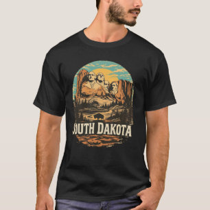 T-shirt Paysage vintage du Dakota du Sud Mont Rushmore