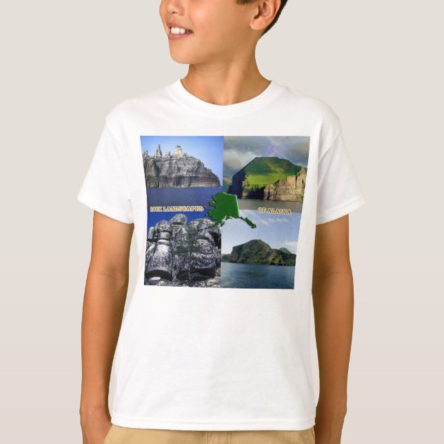 T-shirt Paysages rocheux du collage de l'Alaska (Devant)
