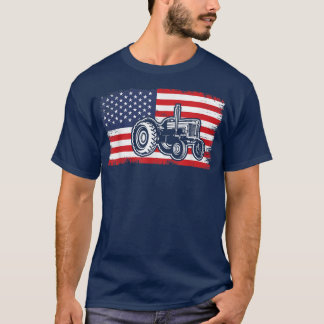 T-shirt Paysan patriotique États-Unis Drapeau américain Tr