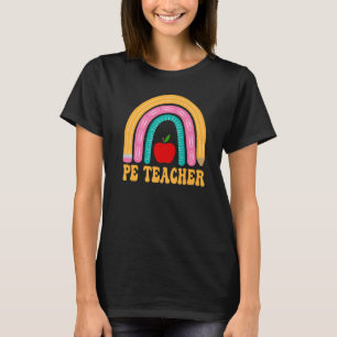 T-shirt Pe Enseignant Rainbow Pencil Femmes Retour À L'App