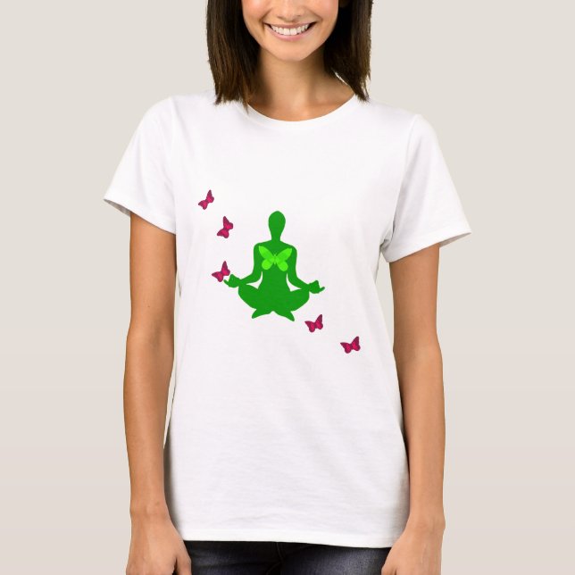 T-shirt Peace and Butterfly - Chemises de Yoga à longues f (Devant)