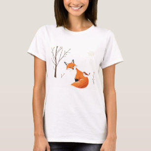 T-shirt Peace Earth Minimalist Fox Bird Animal