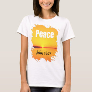 T-Shirt Peace Écriture Sainte Coucher de Soleil Lu