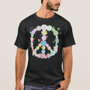 T-shirt PEACE Funny Floral Sign