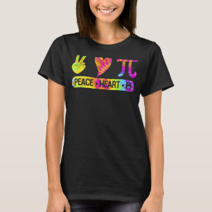 T-shirt Peace Heart Pi Day Tie Dye Mathématiques Mathémati