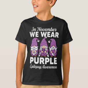 T-shirt Peace hope love cute gnomes Support epilepsie Awar