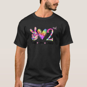 T-shirt Peace Love 2nd Grade Tie Dye Back To School Teache