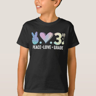 T-shirt Peace Love 3e année Retour à l'école