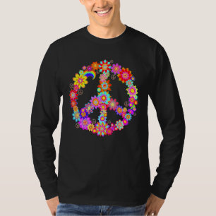 T-shirt Peace Love 60 S 70 S Costume Hippie Flux coloré