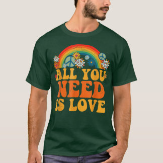 T-shirt Peace Love 60s 70s Tie Dye Groovy Hippie Costume H