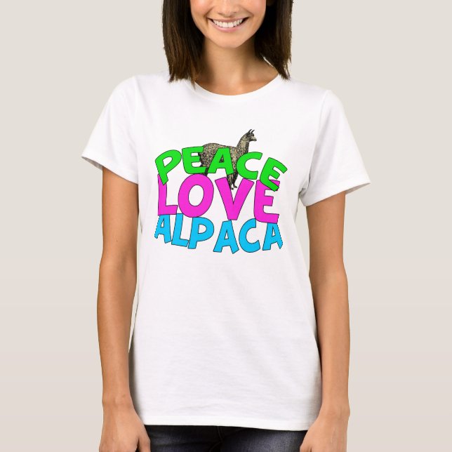 T-shirt Peace Love Alpacas (Devant)