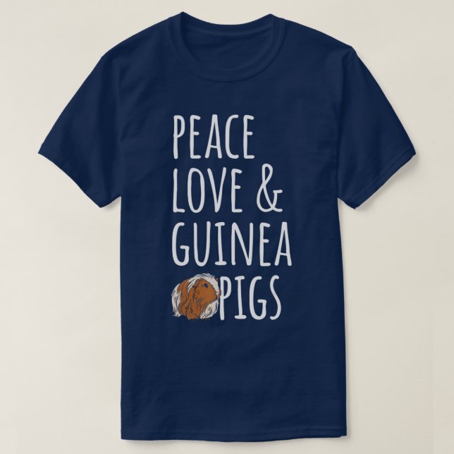 T-shirt Peace Love and Guinea Pigs (Design devant)