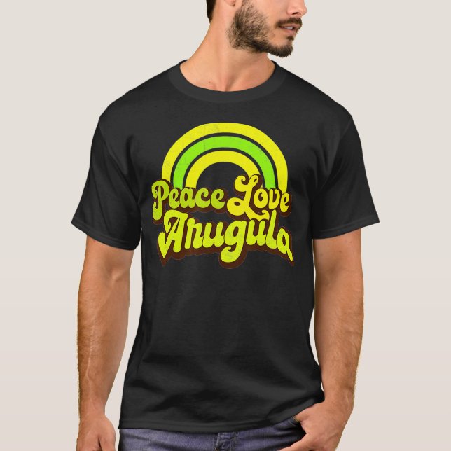 T-shirt PEACE LOVE ARUGULA Retro Rainbow Hippie Arugula  (Devant)