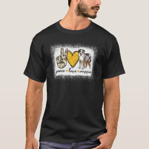 T-shirt Peace Love Aussie Bleached Australian Shepherd