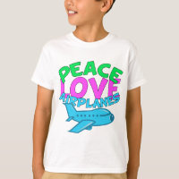 Peace Love Avions mignons Enfants Avion