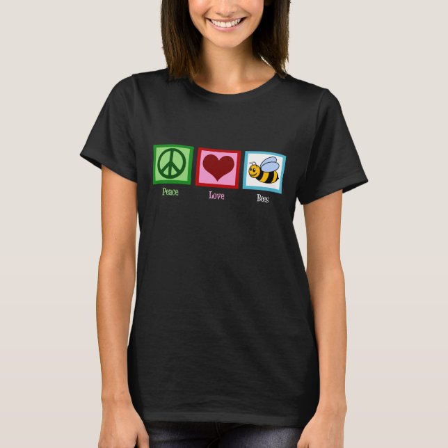 T-shirt Peace Love Bees Femme's Dark (Devant)