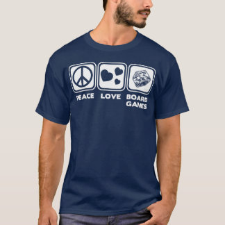 T-shirt Peace Love Board Games Cool Board Game vintage