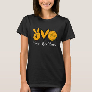 T-shirt Peace Love Bocce Bocce Bocce Papa Sports Équipe Fa