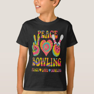 T-shirt Peace Love Bowling Shirt Tie Dye Bowler Hommes Fem