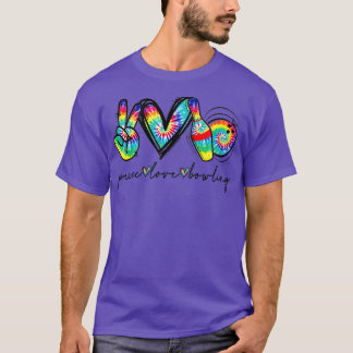 T-shirt Peace Love Bowling Tie Dye Cute Bowling Love Bowli