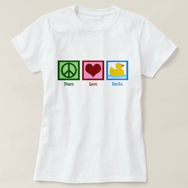 T-shirt Peace Love Canards Cute Duck femmes (Design devant)