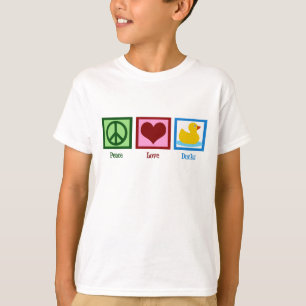 T-shirt Peace Love Canards mignons Enfants