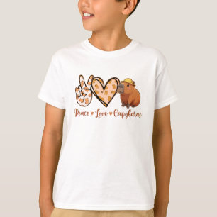 T-shirt Peace Love Capybara Meme Capy Lover Kawaii Amine K
