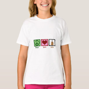 T-shirt Peace Love Cello Cute Girls