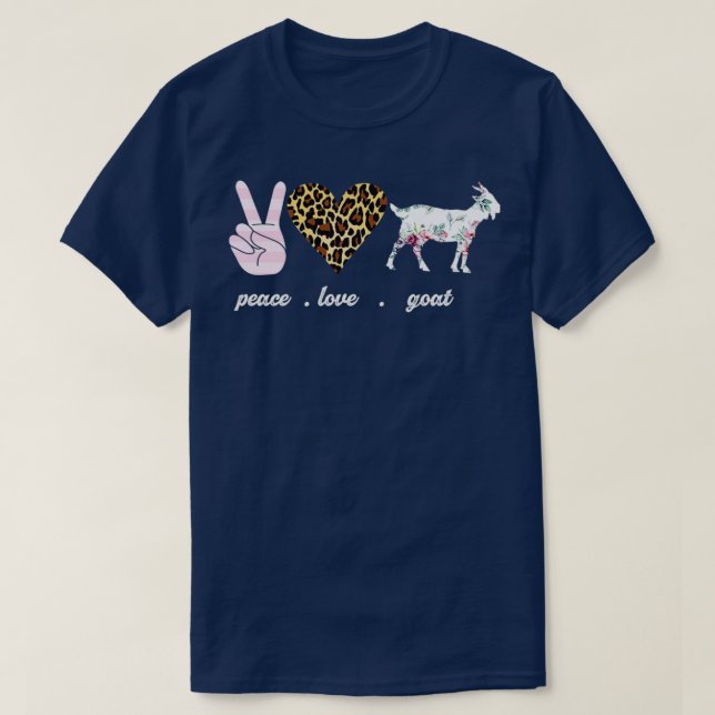T-shirt Peace love Chèvre Mama et sa chèvre vivent en paix (Design devant)