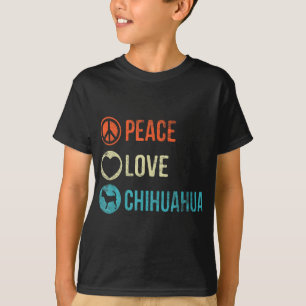 T-shirt Peace Love Chihuahua Amoureux des chiens Animaux d