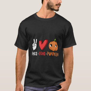 T-shirt Peace Love Citrouille Automne Automne automne Than