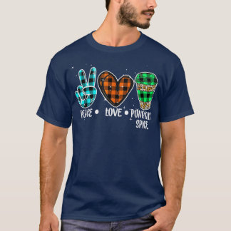 T-shirt Peace Love Citrouille épice Thanksgiving Automne A