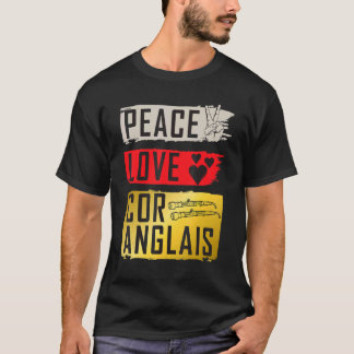 T-shirt Peace Love Coranglais Coranglais Instrument de mus