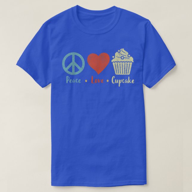 T-shirt Peace Love Cupcake Funny Cupcake Baking Cupcake Lo (Design devant)