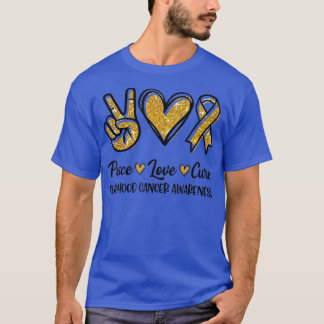 T-shirt Peace Love Cure Enfance Cancer Awareness Pyjamas