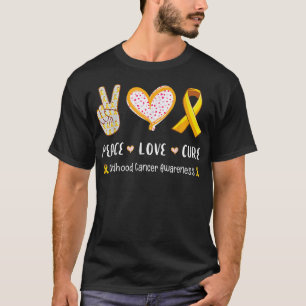 T-shirt Peace Love Cure Enfance Cancer Sensibilisation Leo