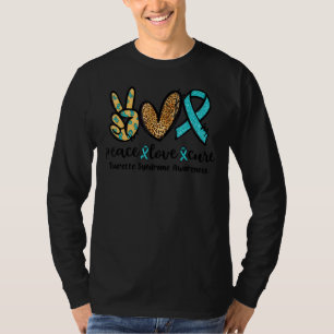 T-shirt Peace Love Cure Leopard Syndrome de la Tourette Co
