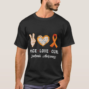 T-shirt Peace Love Cure Leukemia Sensibilisation Hommes Fe