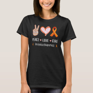 T-shirt Peace Love cure Leukemia sensibilisation hommes fe