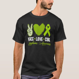 T-shirt Peace Love Cure Lymphoma Sensibilisation Mois Guer