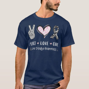 T-shirt Peace Love cure maladies rares sensibilisation pou