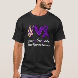 T-shirt Peace Love Cure Moebius Syndrome Purple Ribbon Awa