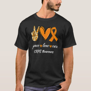 T-shirt Peace Love Cure Orange Ribbon Crps Sensibilisation
