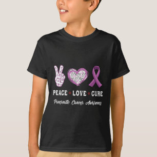 T-shirt Peace Love cure Pancreatic cancer aware
