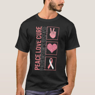 T-shirt Peace Love Cure Parkinson's Disease Awareness Ribb