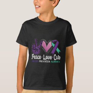 T-shirt Peace Love Cure Prévention du suicide
