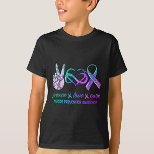 T-shirt Peace Love Cure Prévention du suicide