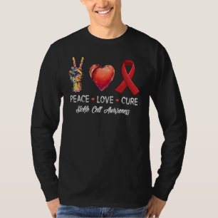 T-shirt Peace Love Cure Sickle Cell Sensibilisation Hommes