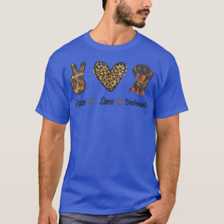 T-shirt Peace Love Dachshund Animal Lover Pet Dog Puppy Ow