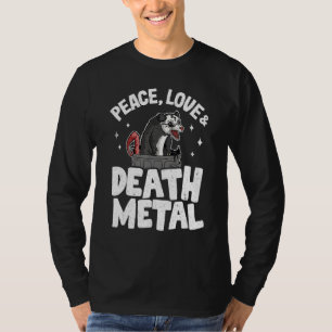 T-shirt Peace Love & Death Metal Opossum Goth Punk Rock M